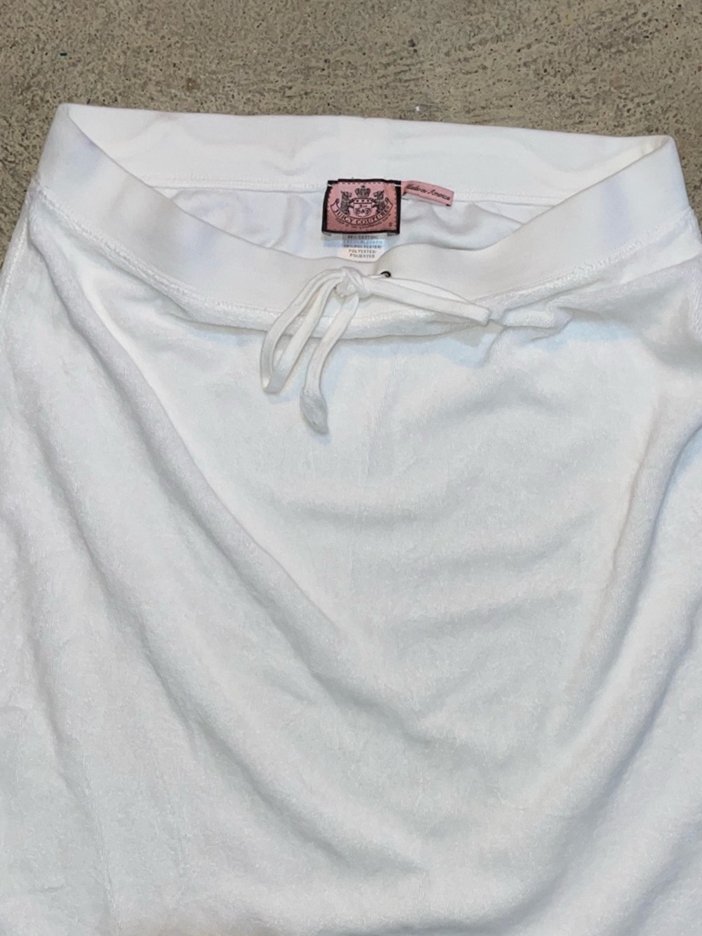 Juicy Couture White Drawstring Terry Skirt